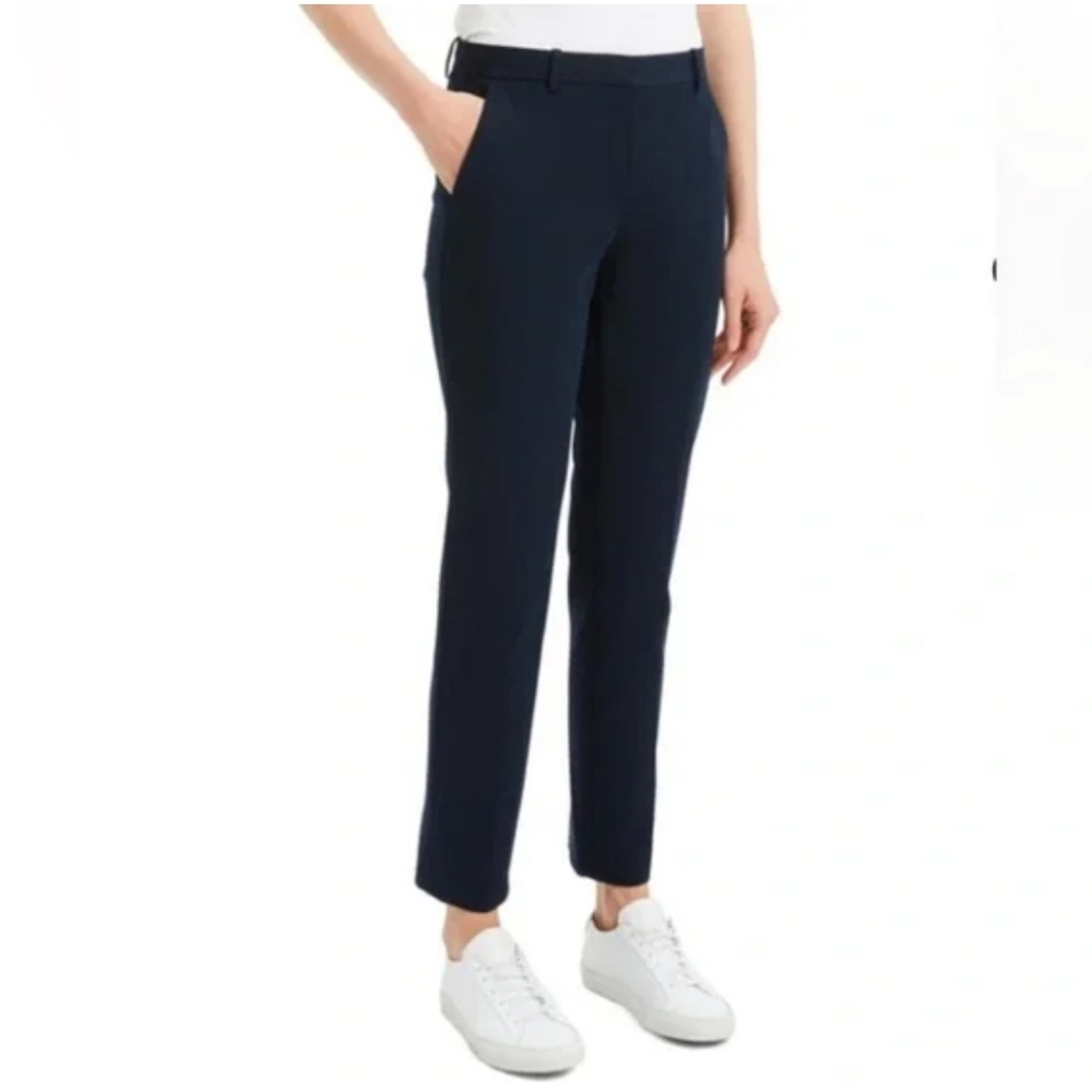 Theory Tailored Double Stretch Cotton Blue Trouser Pants Size 2